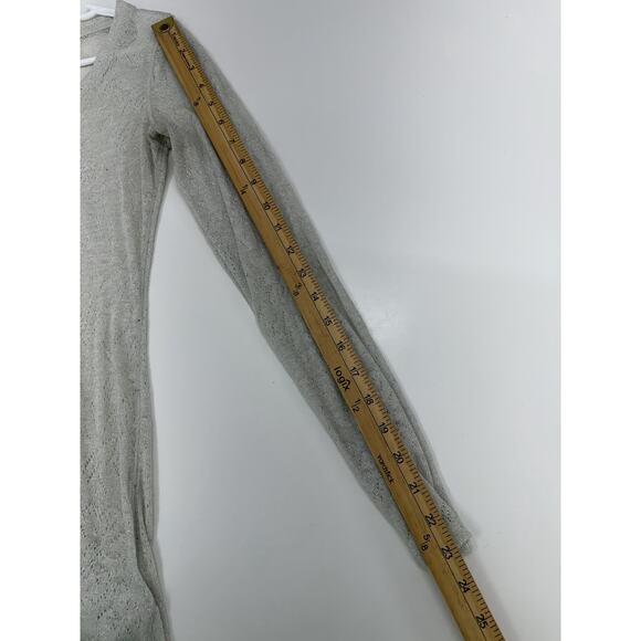 Express Womens Shirt Size Small Off-White Long Sleeve Semi Sheer - Picture 9 of 11